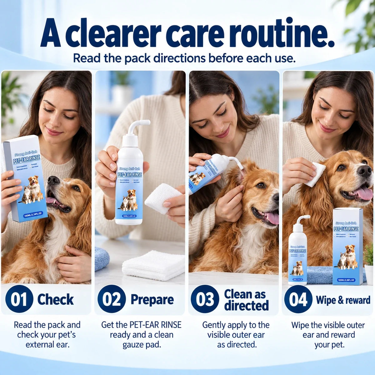PET-EAR RINSE — 100mL + 10 Cotton Swabs — 8