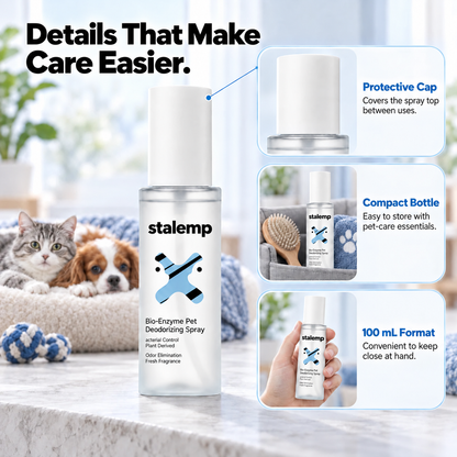 Stalemp pet deodorizing spray bottle details