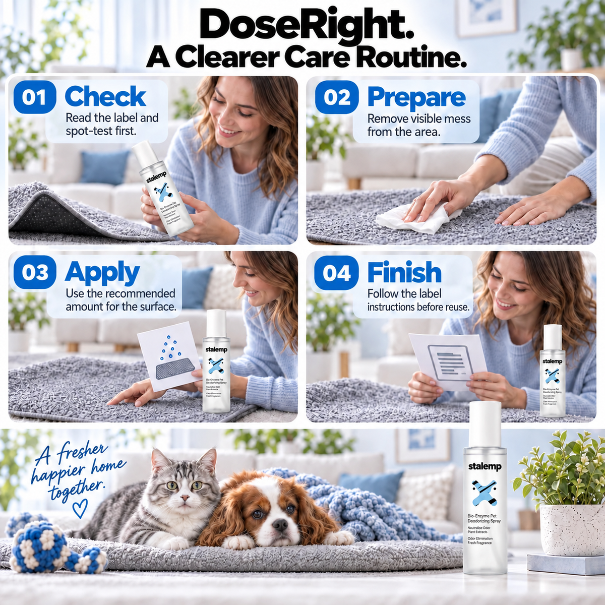How to use Stalemp pet deodorizing spray